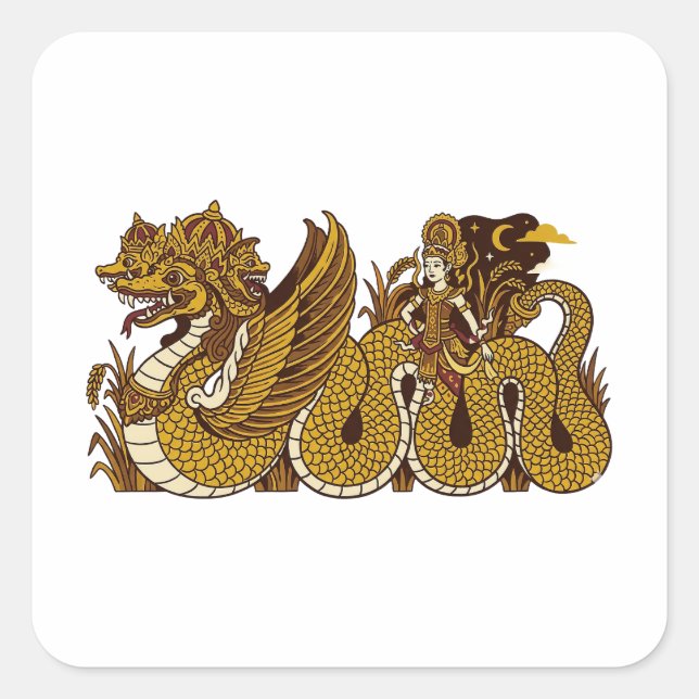 Pegatina Cuadrada Sang Hyang Antaboga (Anverso)