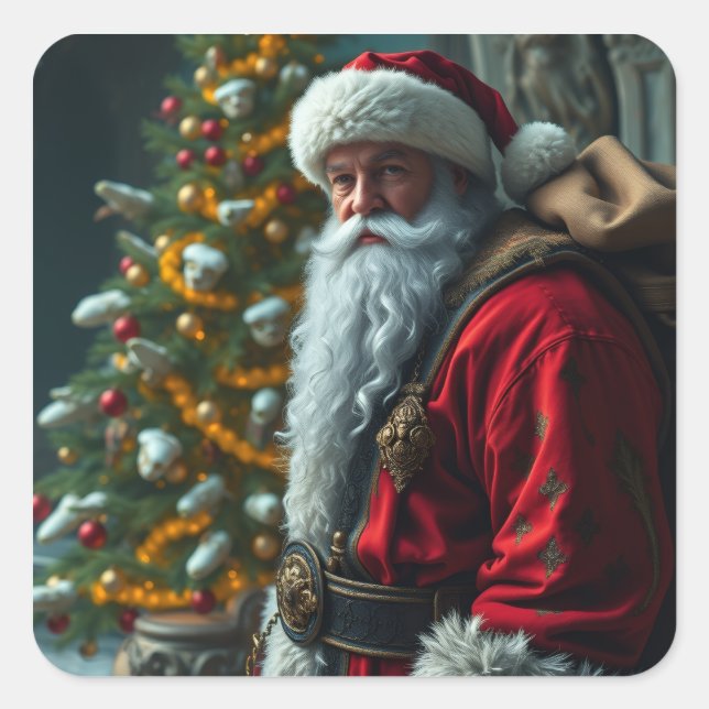 Pegatina Cuadrada Santa (Anverso)