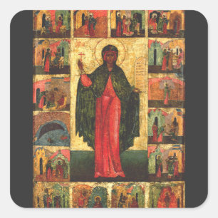 Pegatina Cuadrada Santa Anastasia la Libertadora Arte Bizantino
