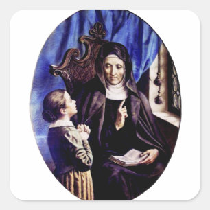 Pegatina Cuadrada Santa Ángela Merici virgen y fundadora