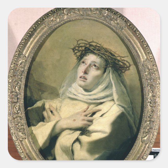 Pegatina Cuadrada Santa Catalina de Siena , c.1746 (Anverso)