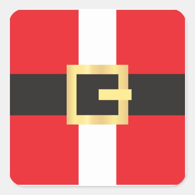 Pegatina Cuadrada Santa Claus (Anverso)