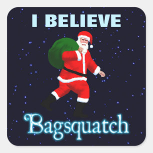 Pegatina Cuadrada Santa Claus - Bagsquatch