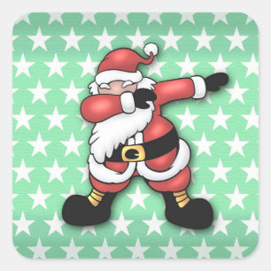 Pegatina Cuadrada Santa claus dabbing personalizado
