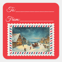 Santa Claus de época con la plaza de la magia y la