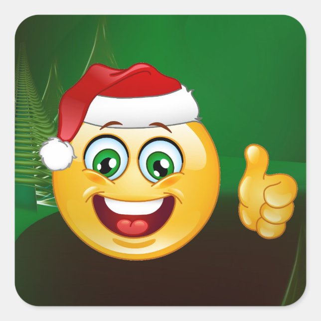 Pegatina Cuadrada santa claus emojis (Anverso)