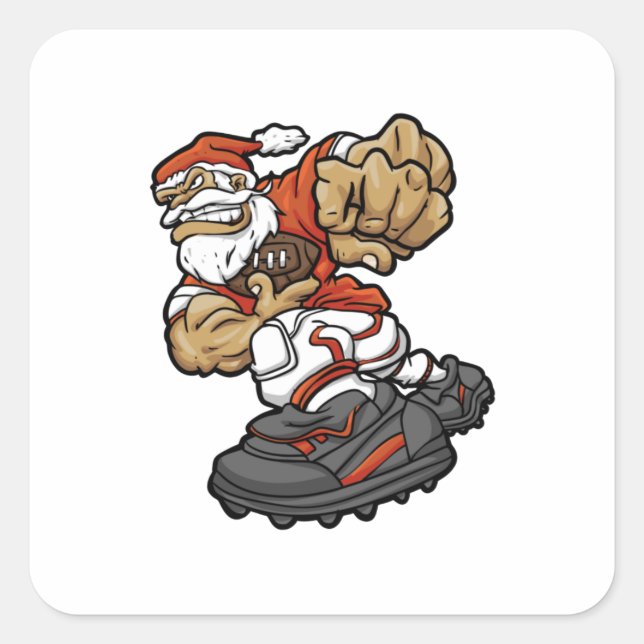 Pegatina Cuadrada Santa Claus Playing Football illustration (Anverso)