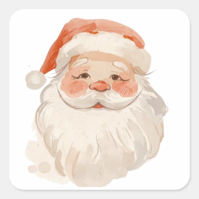 Pegatina Cuadrada Santa Claus Sticker  (Anverso)