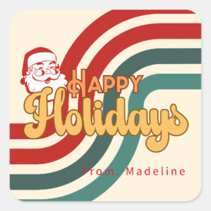 Pegatina Cuadrada Santa Claus traviesa