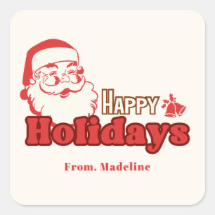 Pegatina Cuadrada Santa Claus traviesa