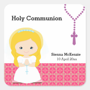 Pegatina Cuadrada Santa Comunión