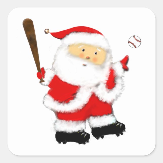 Pegatina Cuadrada Santa de béisbol (Anverso)