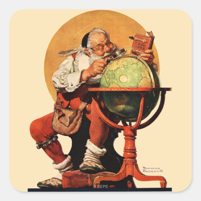 Pegatina Cuadrada Santa del Globe (Anverso)