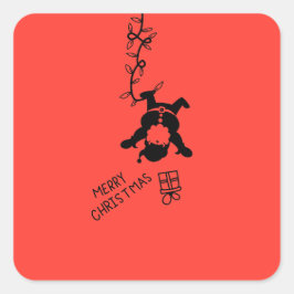 Pegatina Cuadrada Santa Distribution Gifts