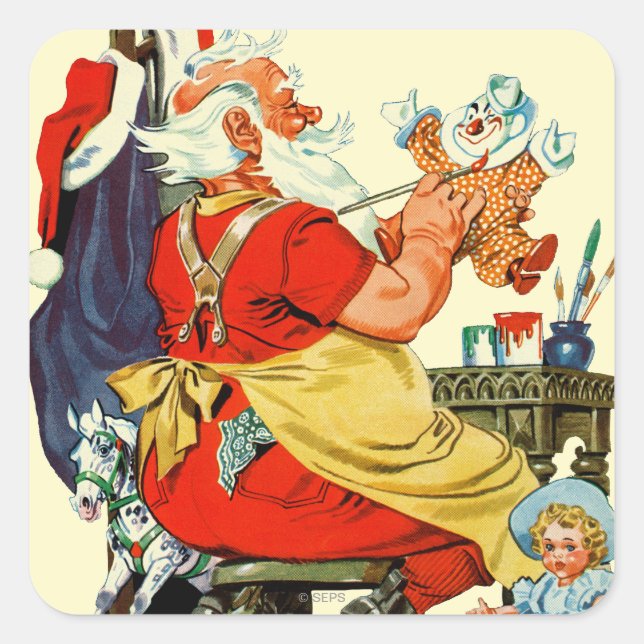 Pegatina Cuadrada Santa en el trabajo (Anverso)