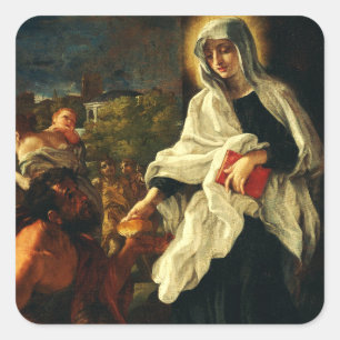 Pegatina Cuadrada Santa Francesca de Roma