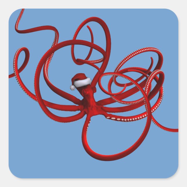 Pegatina Cuadrada Santa Kraken (Anverso)