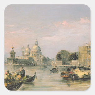 Pegatina Cuadrada Santa Maria della Salute, Venecia, siglo XIX