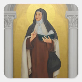 Pegatina Cuadrada Santa María Maravillas de Jesús Carmelite Nun
