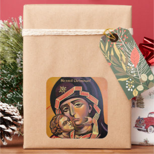 Pegatina Cuadrada Santa María Teotokos