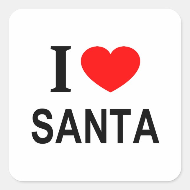 PEGATINA CUADRADA ❤️ SANTA ME ENCANTA SANTA I HEART SANTA (Anverso)