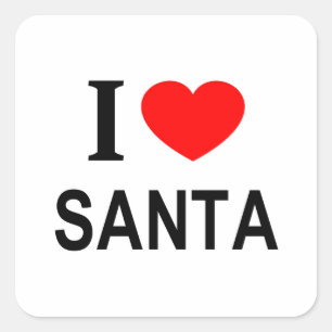 PEGATINA CUADRADA ❤️ SANTA ME ENCANTA SANTA I HEART SANTA