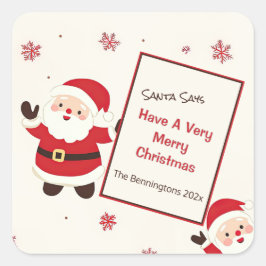 Pegatina Cuadrada Santa Navidades de Cute Retro