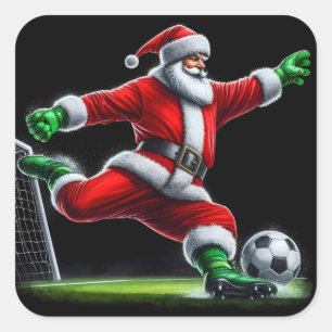 Pegatina Cuadrada ¡Santa Puntúa en Navidades de Eve Soccer!