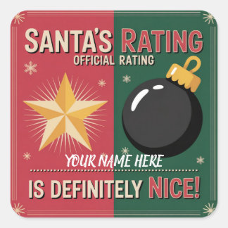 Pegatina Cuadrada Santa’s Naughty & Nice List Sticker