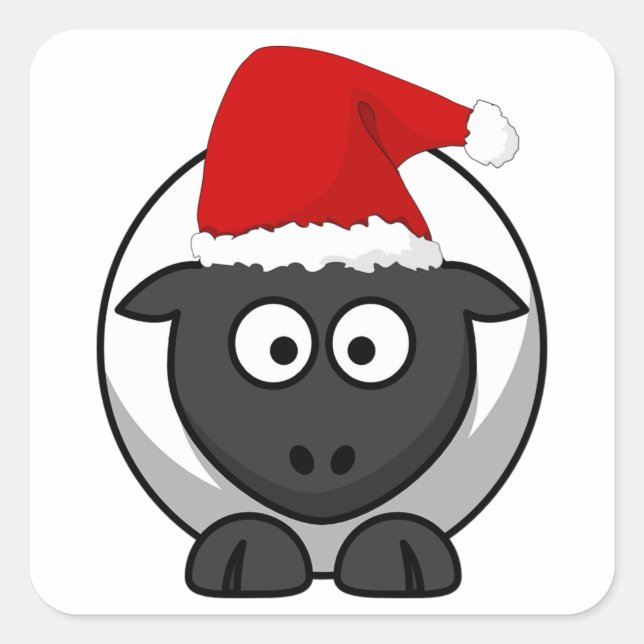 Pegatina Cuadrada Santa Sheep (Anverso)