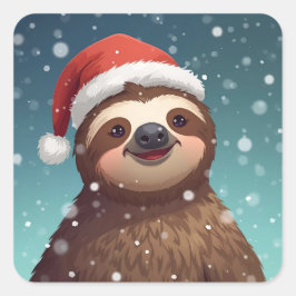 Pegatina Cuadrada Santa Sloth, Stickers