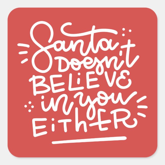 Pegatina Cuadrada Santa tampoco cree en ti (Anverso)