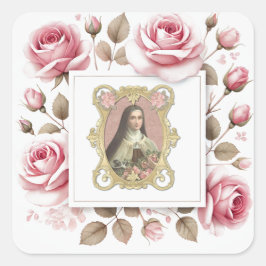 Pegatina Cuadrada Santa Teresa de Lisieux