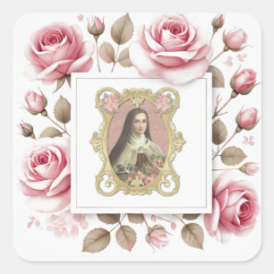 Pegatina Cuadrada Santa Teresa de Lisieux