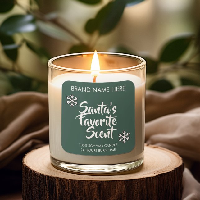 Pegatina Cuadrada Santa's Favorite Scent | Modern Candle Labels (Subido por el creador)
