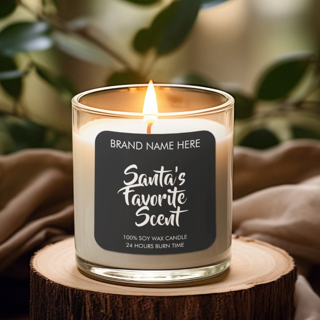 Pegatina Cuadrada Santa's Favorite Scent | Modern Candle Labels (Subido por el creador)