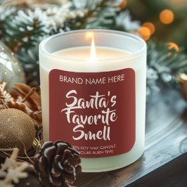 Pegatina Cuadrada Santa's Favorite Smell Candle Labels