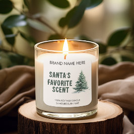 Pegatina Cuadrada Santa's Favorite Smell | Modern Candle Labels