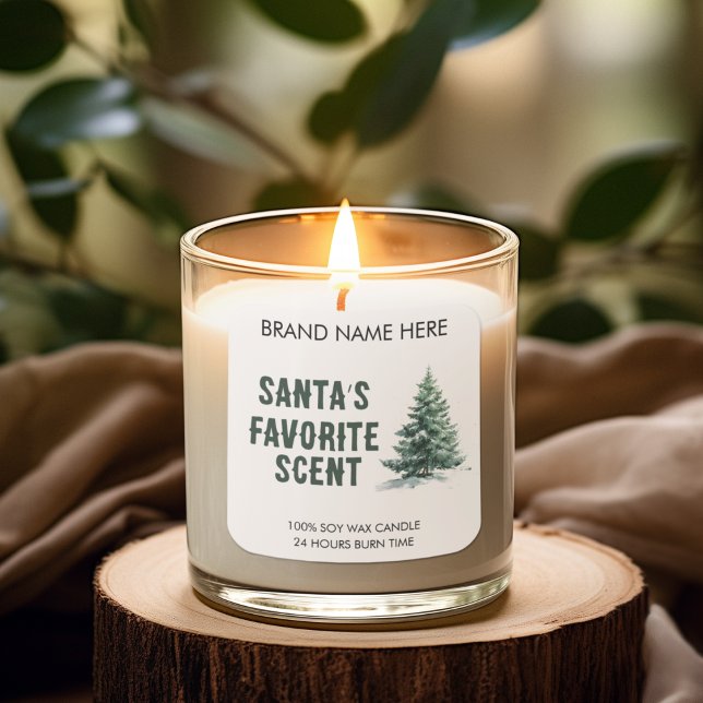 Pegatina Cuadrada Santa's Favorite Smell | Modern Candle Labels (Subido por el creador)