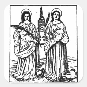 Pegatina Cuadrada Santas Justa y Rufina patronas de Sevilla