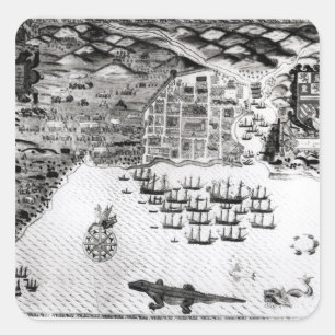 Pegatina Cuadrada Santiago, Cabo Verde, 1589