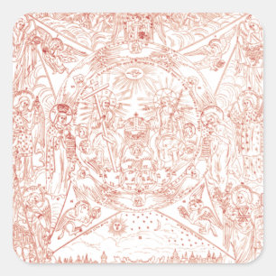 Pegatina Cuadrada Santísima Trinidad en Gloria