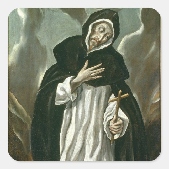 Pegatina Cuadrada Santo Domingo de Guzmán (Anverso)
