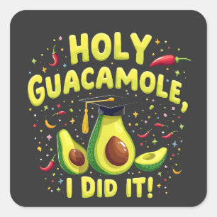 Pegatina Cuadrada Santo Guacamole Lo Hice Graduado Cinco De Mayo