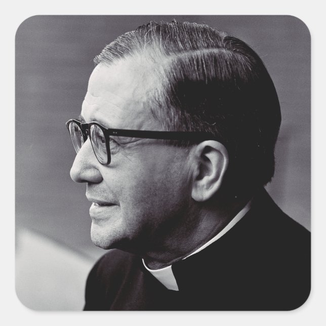 Pegatina Cuadrada Santo Josemaría Escrivá (Anverso)
