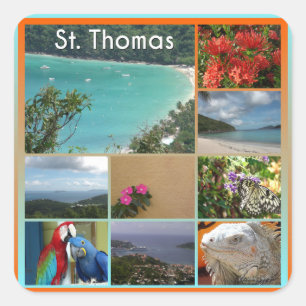 Pegatina Cuadrada Santo Tomás - Collage de fotos escénico 6119