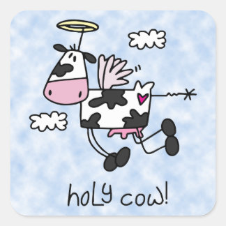 Pegatina Cuadrada ¡Santo Vaca!