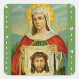 Pegatina Cuadrada Santo Veronica banquete día 12 de julio