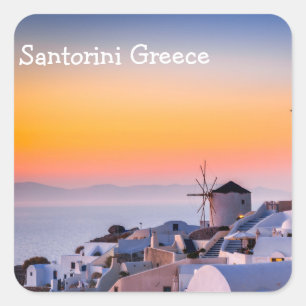 Pegatina Cuadrada Santorini Grecia