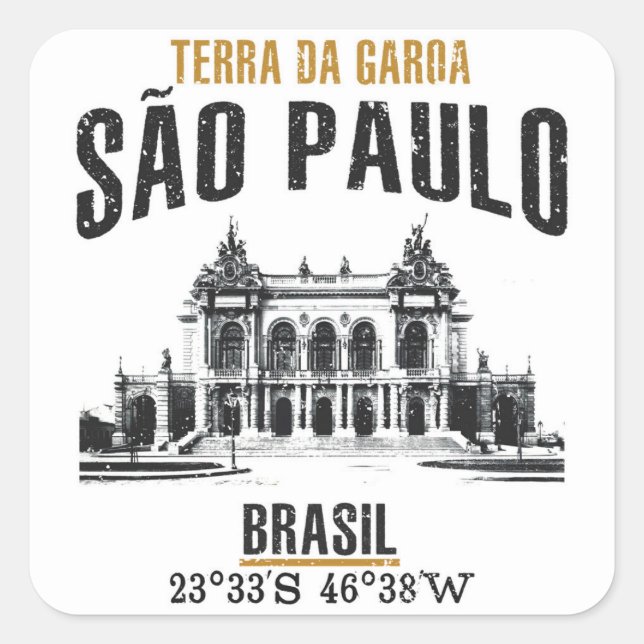 Pegatina Cuadrada São Paulo (Anverso)